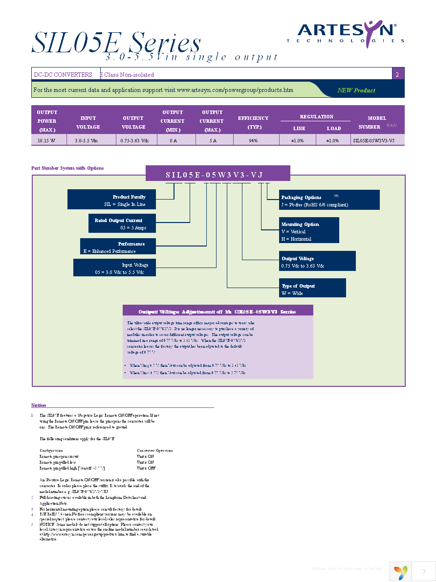 SIL05E-05W3V3-HJ Page 2