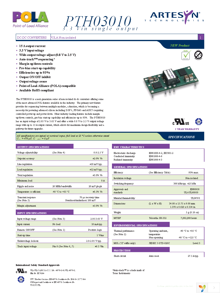 PTH03010WAZT Page 1