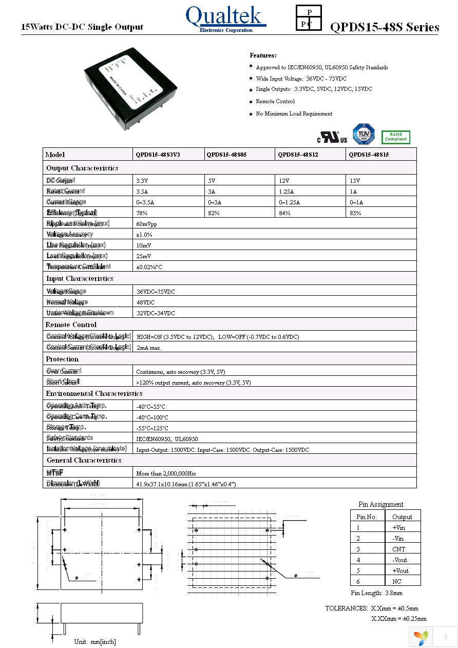 QPDS15-48S3.3 Page 1