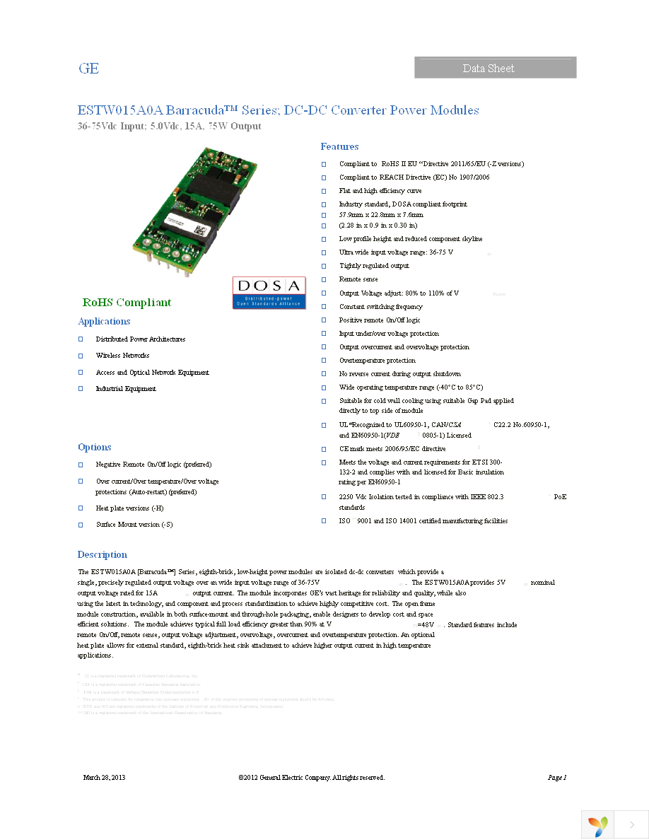 ESTW015A0A41-SZ Page 1