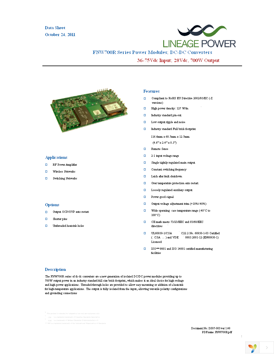 FNW700R64-18Z Page 1