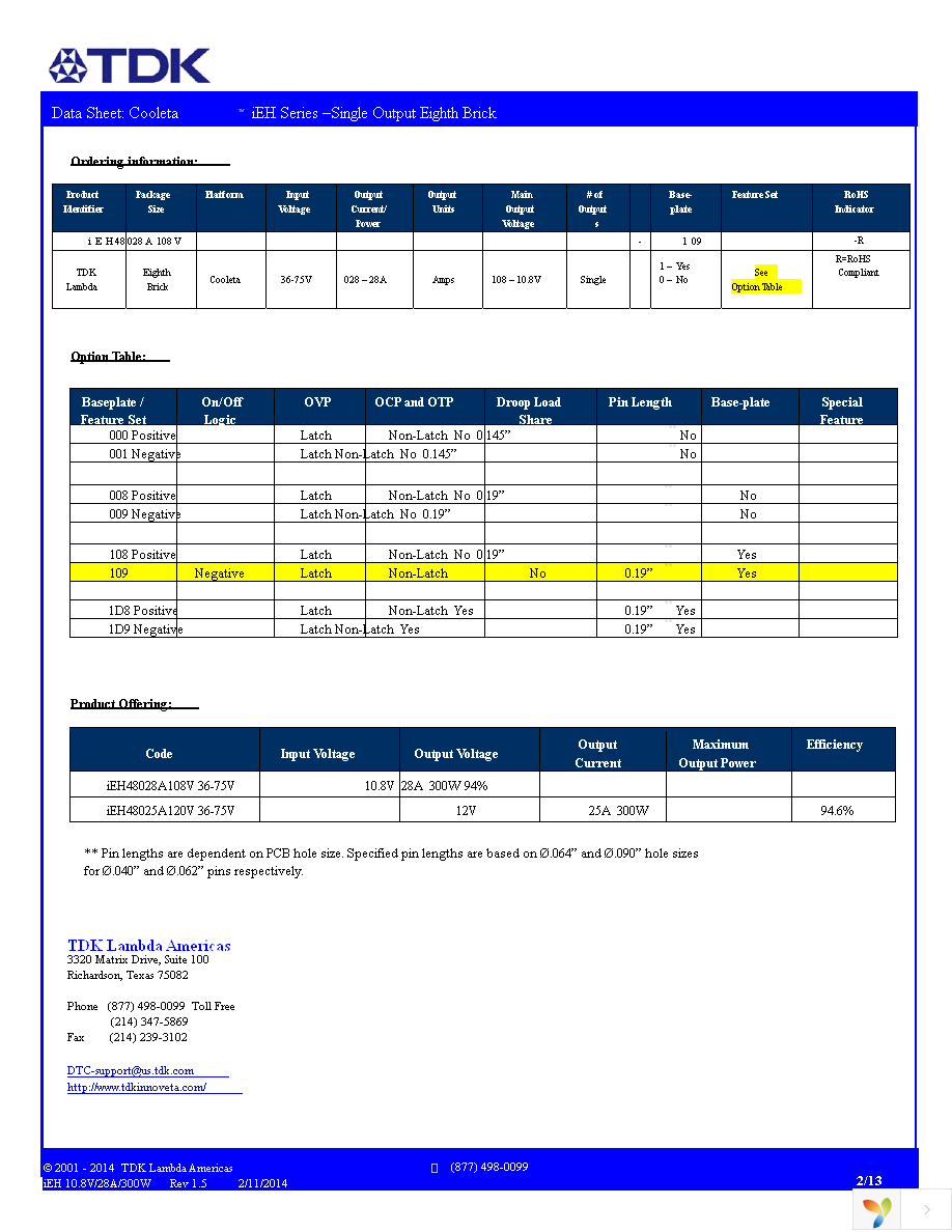 IEH48025A120V109R Page 2