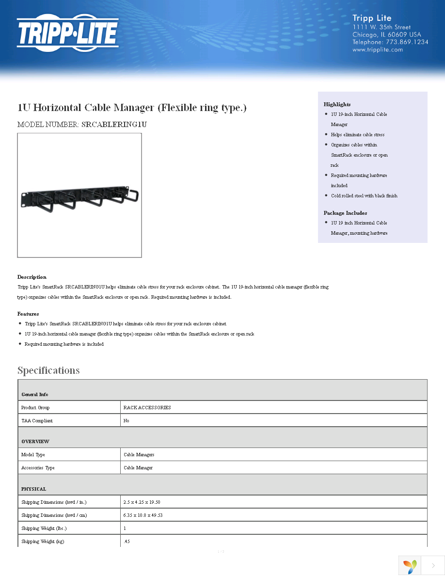 SRCABLERING1U Page 1