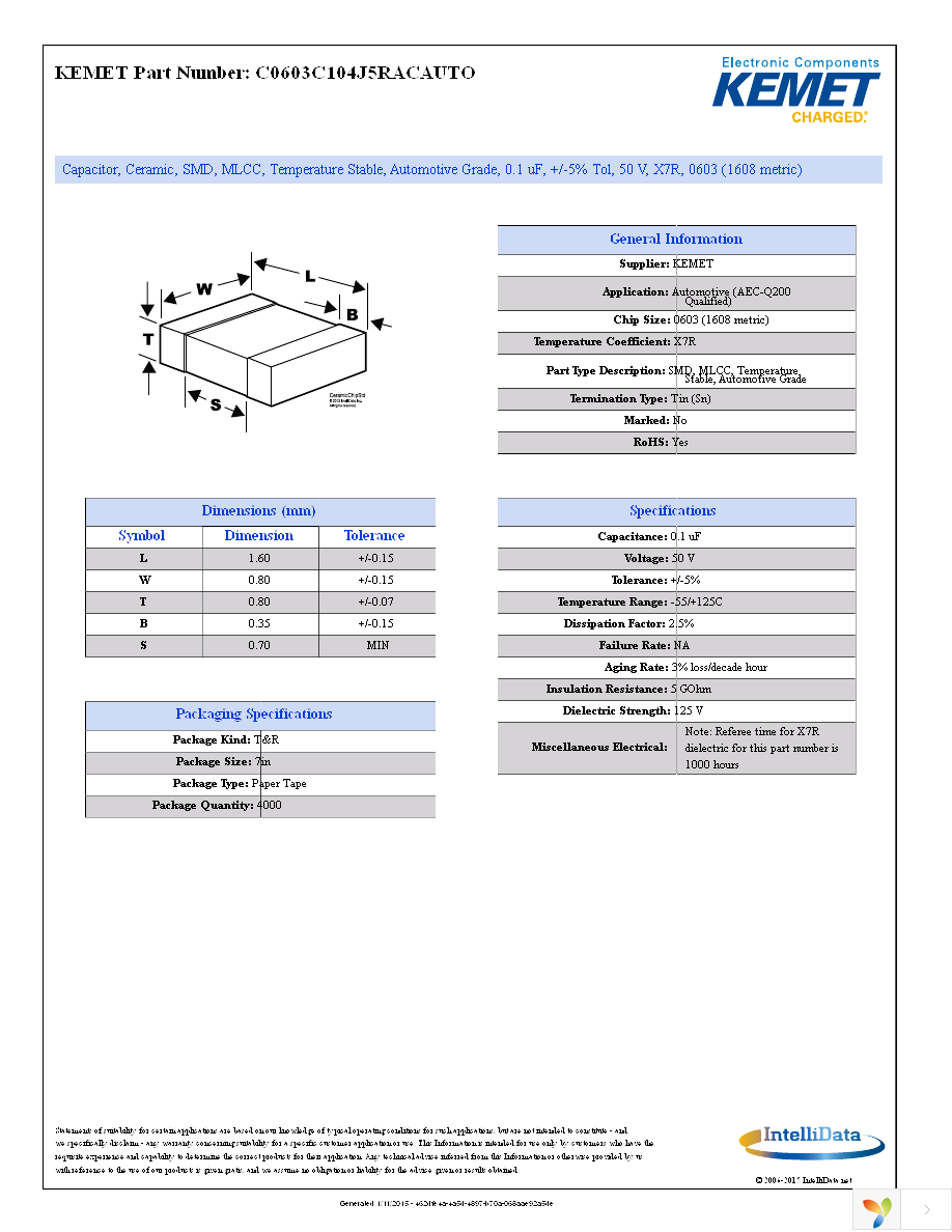 C0603C104J5RACAUTO Page 1