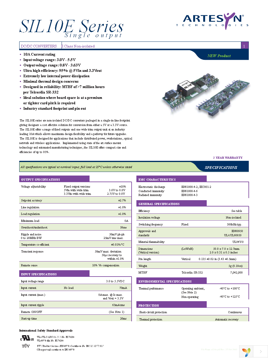 SIL10E-05S0V8-H Page 1