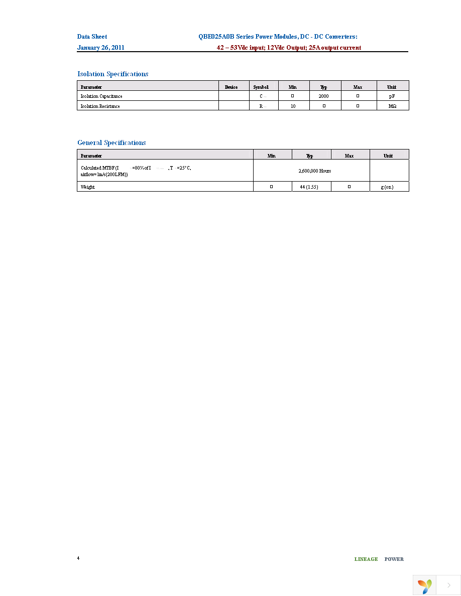 QBE025A0B1-P Page 4