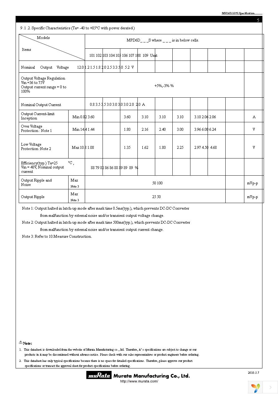 MPD6D101S Page 5