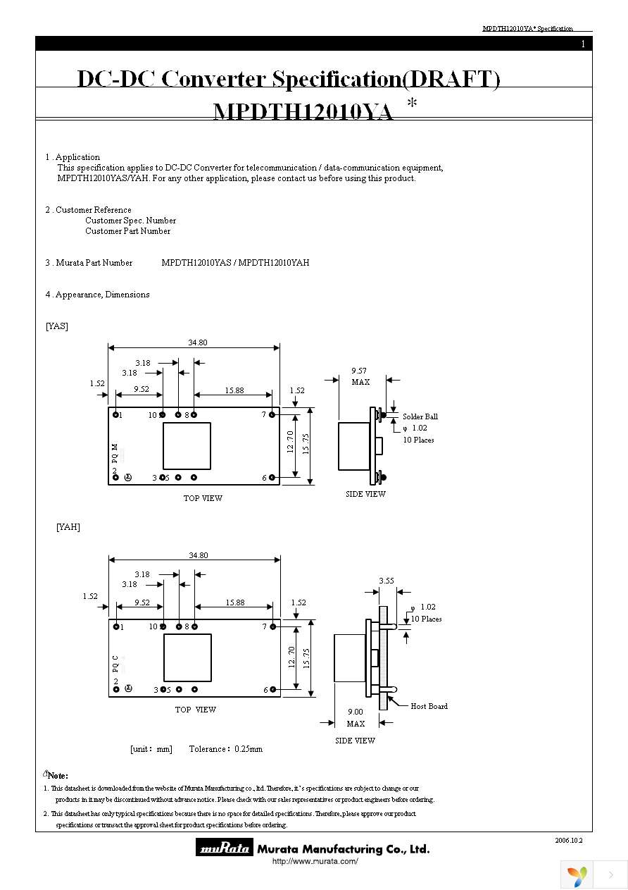 MPDTH12010YAH Page 1