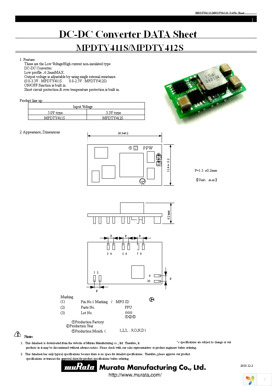 MPDTY411S Page 1