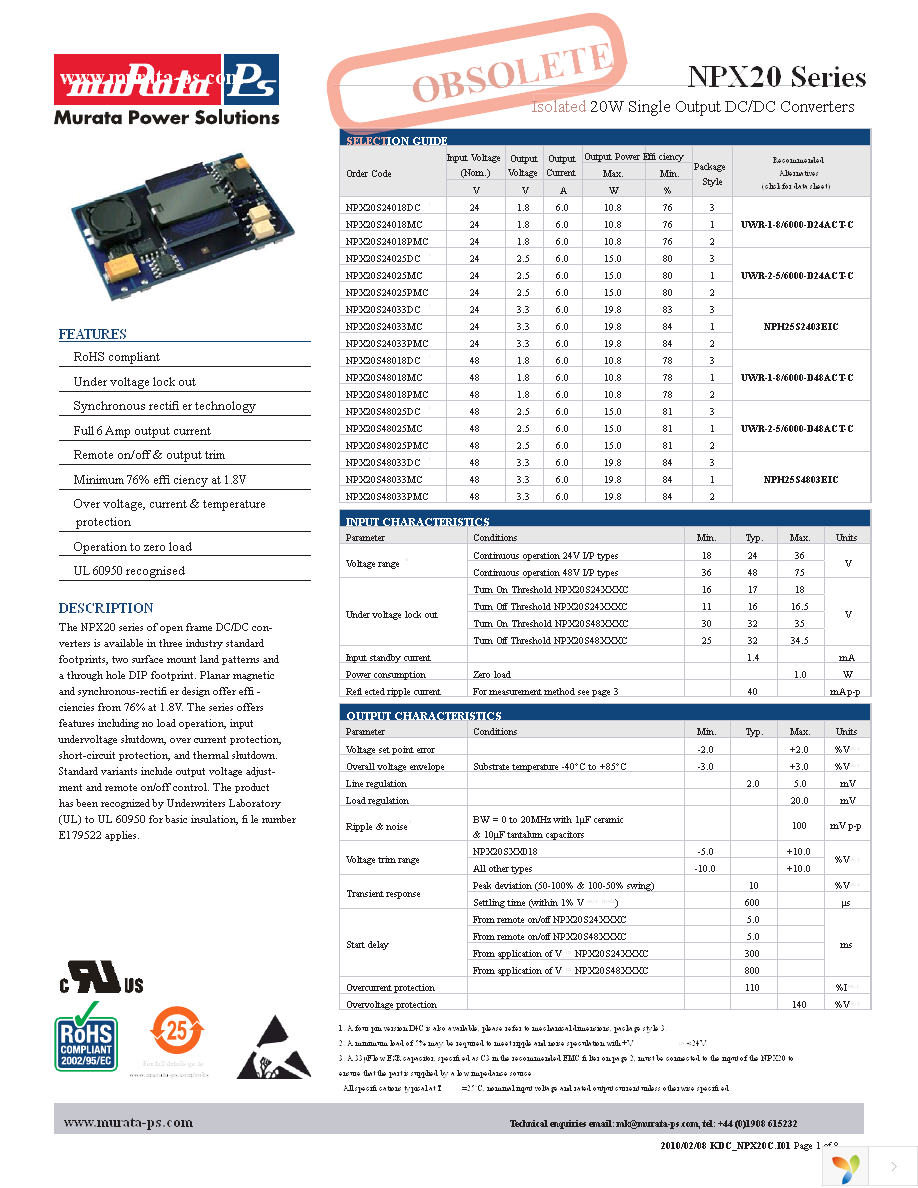 NPX20S48018DC Page 1