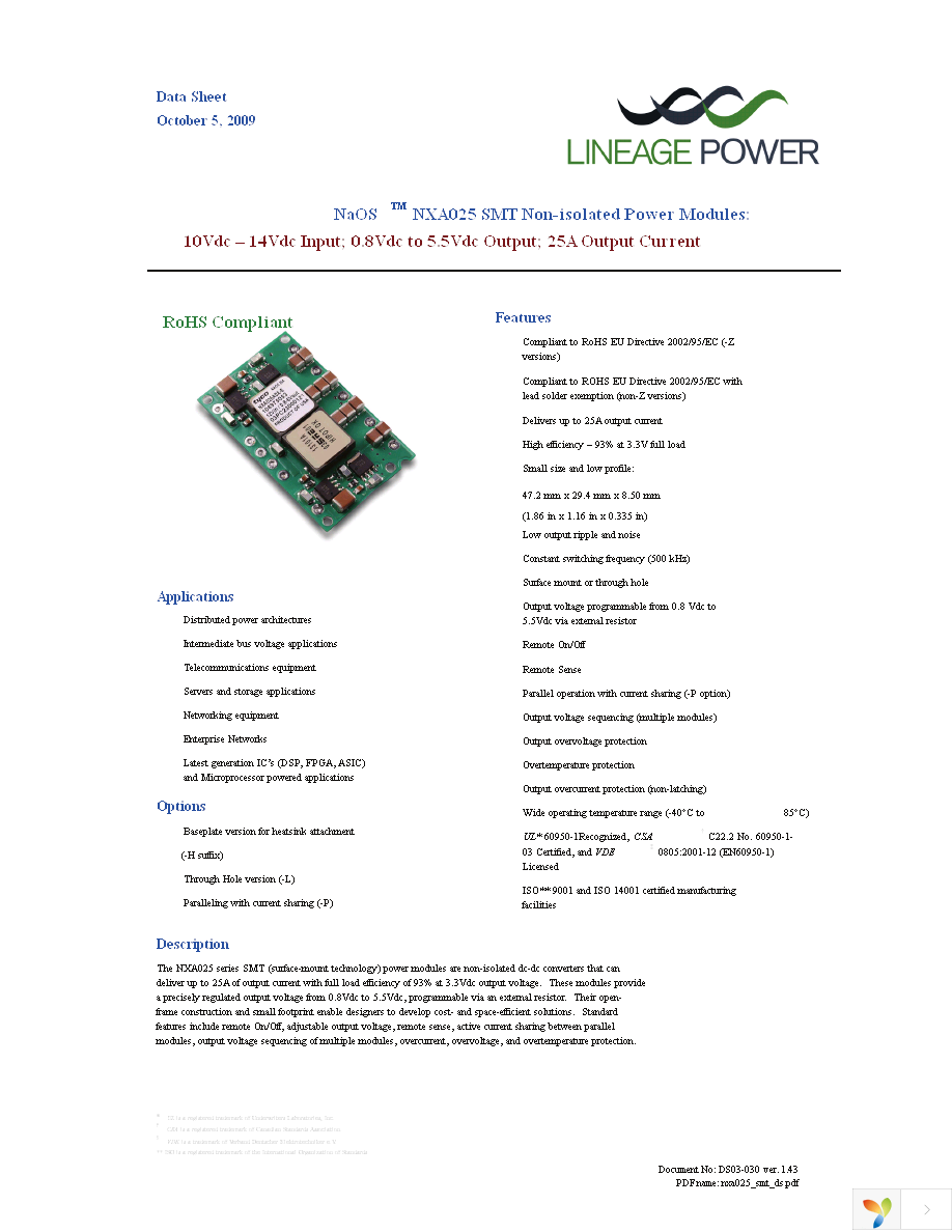 NXA025A0X-S Page 1