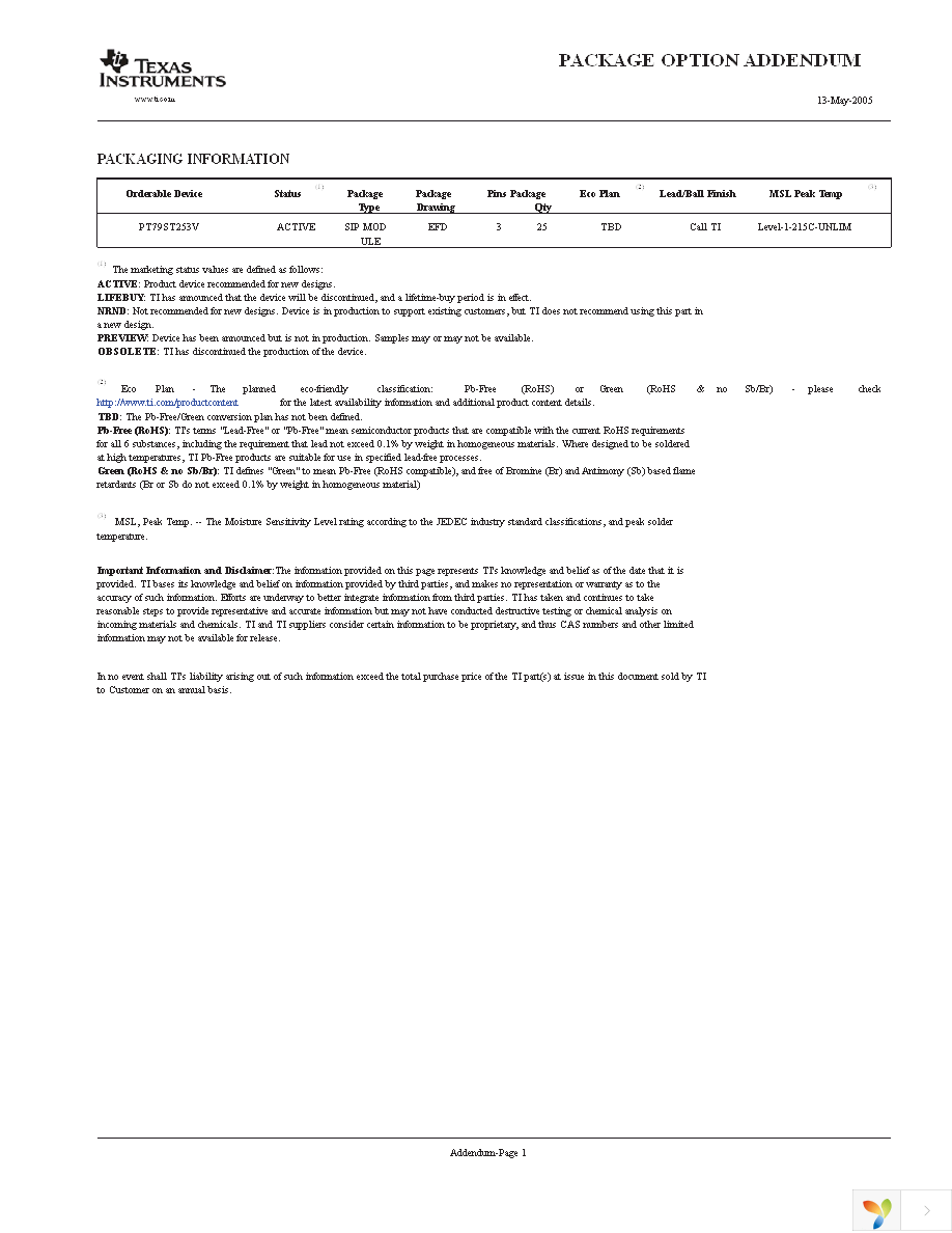 PT79ST253V Page 2