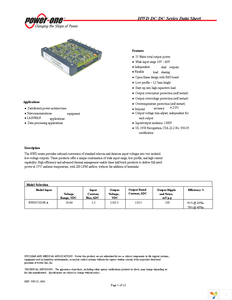 HWD075DGE-A Page 1