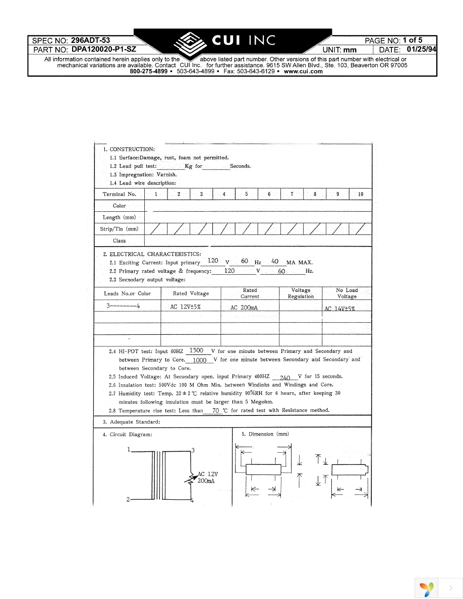 DPA120020-P1-SZ Page 1