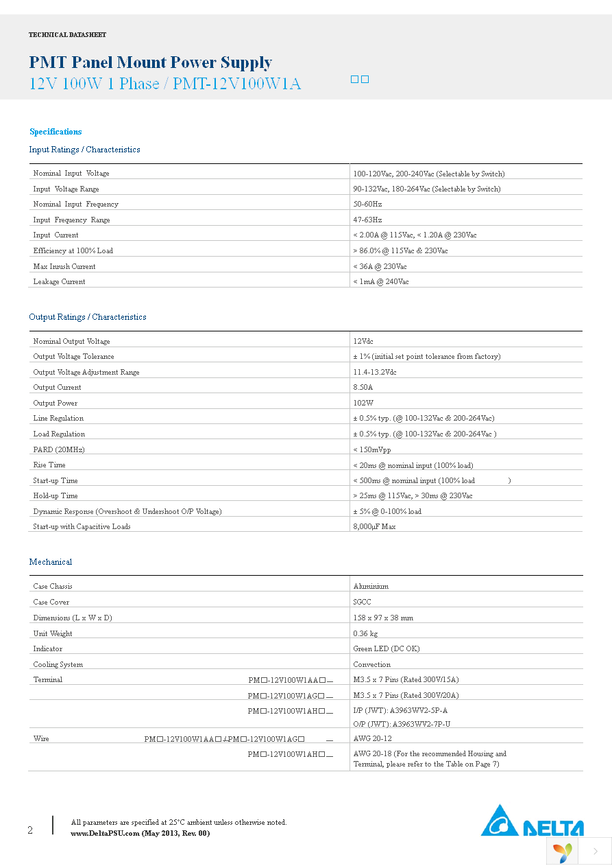 PMT-12V100W1AA Page 2