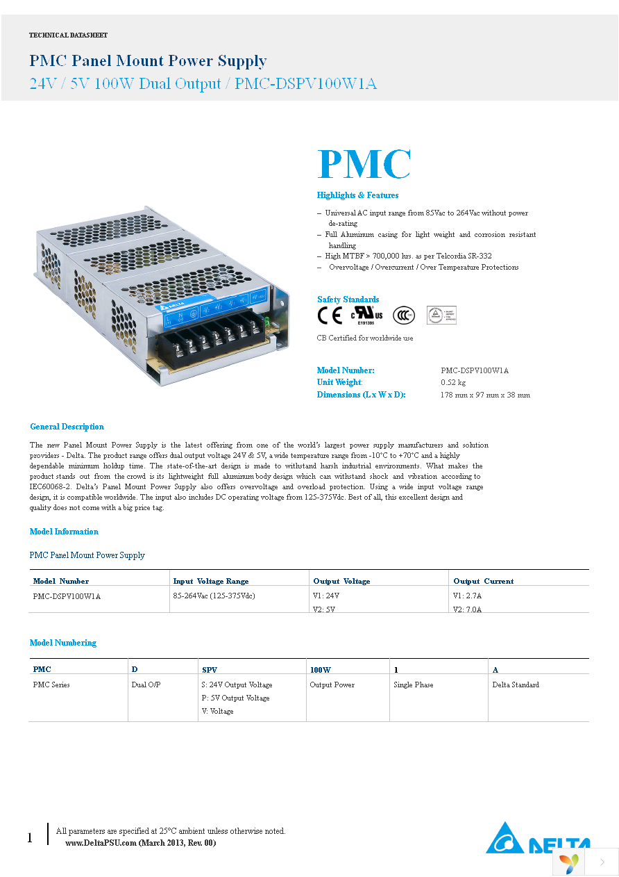 PMC-DSPV100W1A Page 1