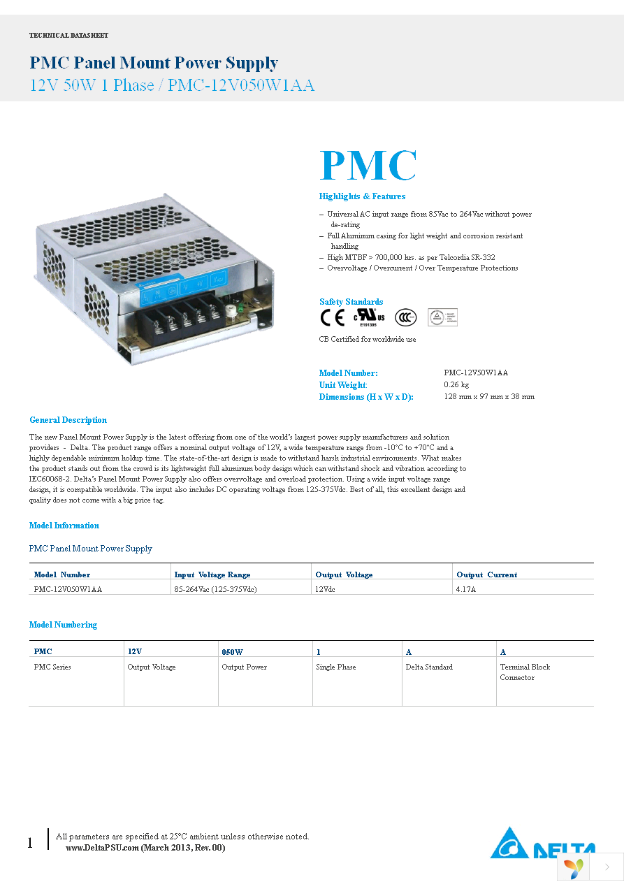 PMC-12V050W1AA Page 1