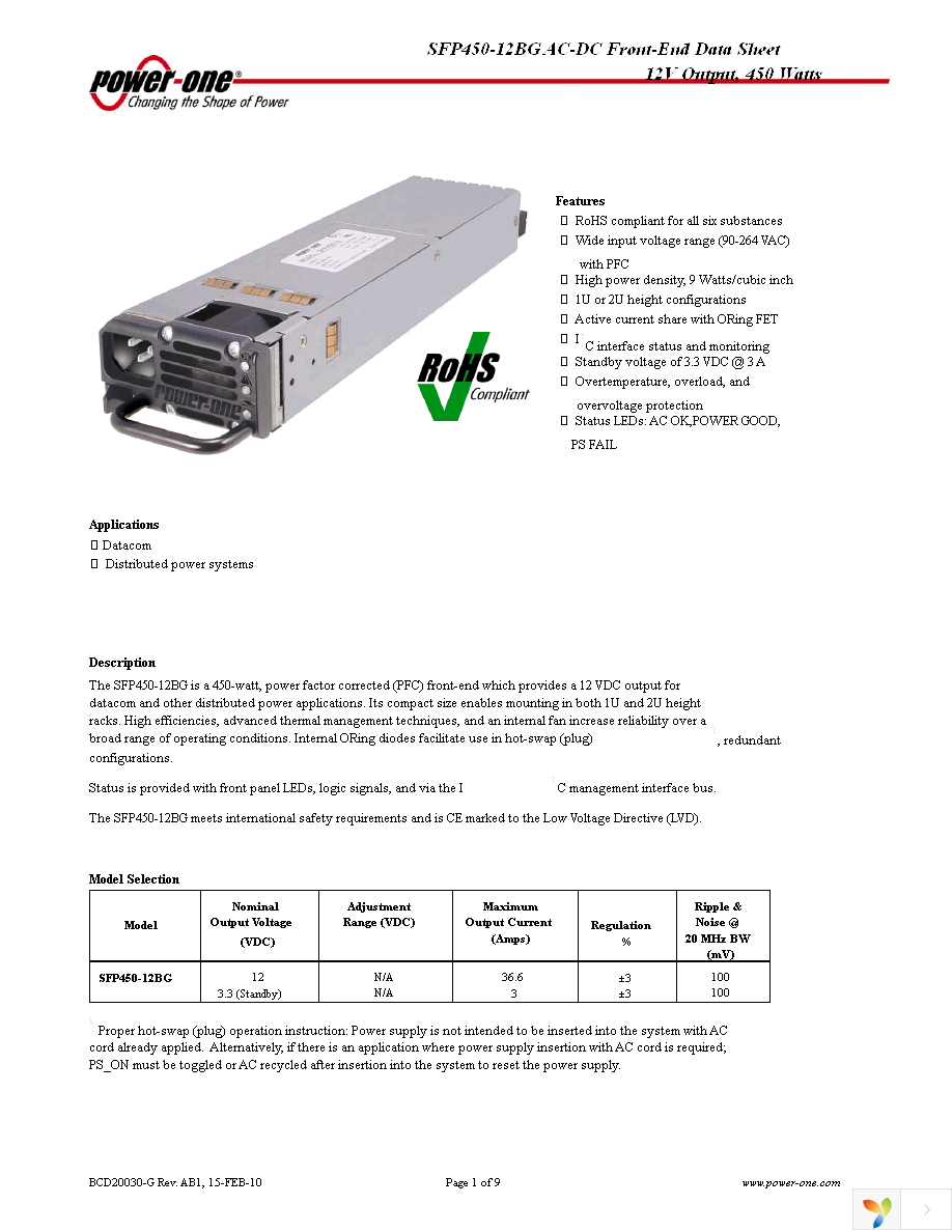 SFP450-12BG Page 1