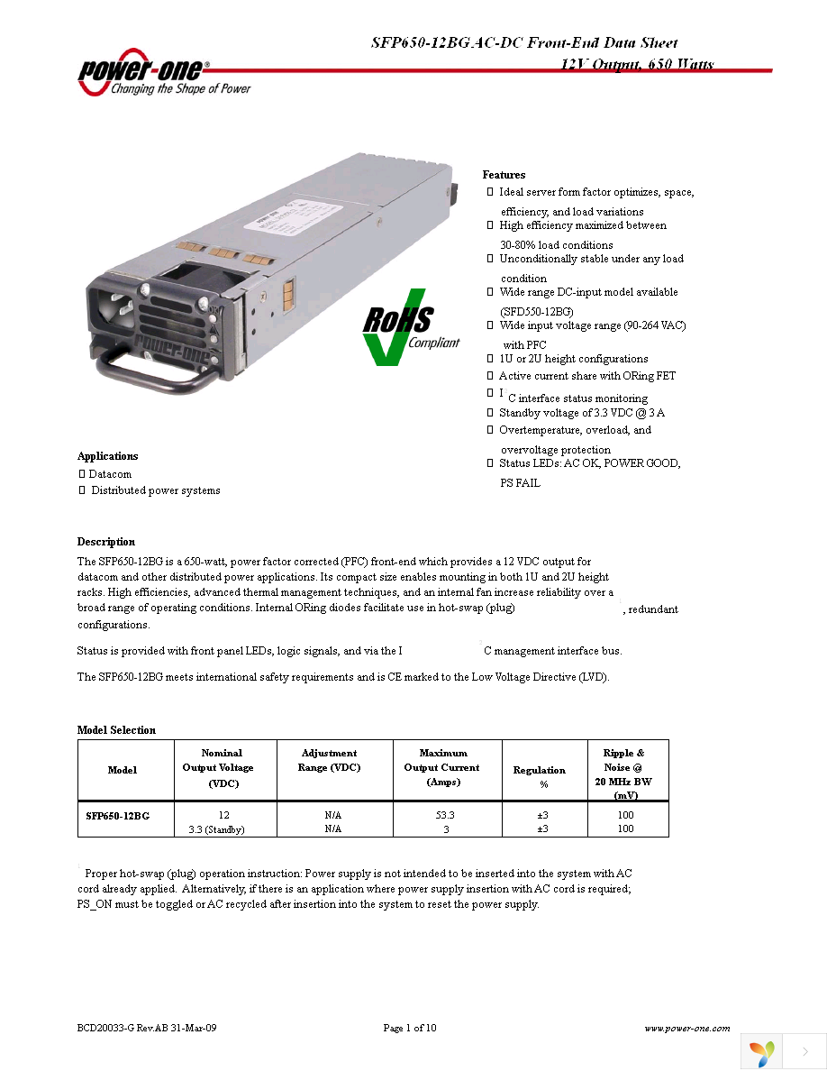 SFP650-12BG Page 1