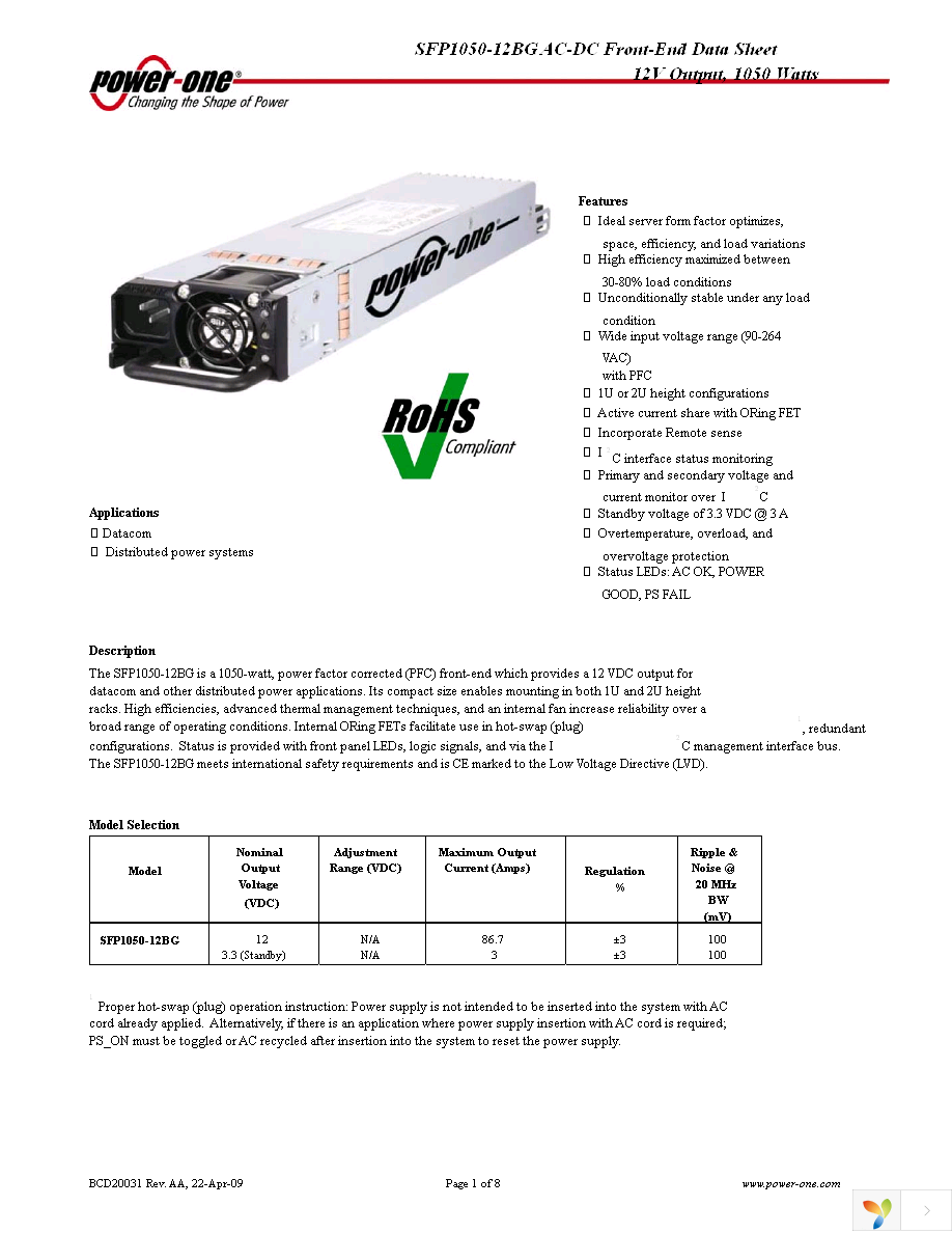 SFP1050-12BG Page 1