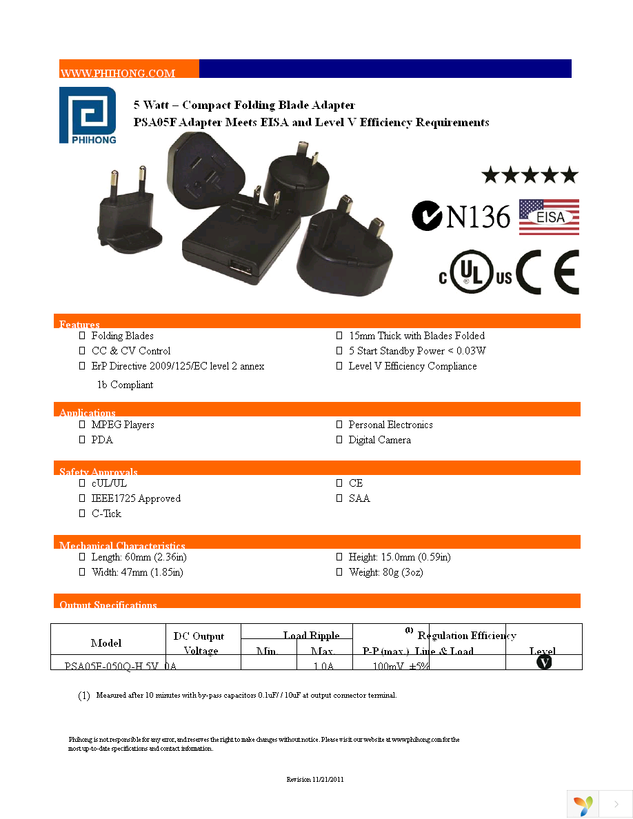 PSA05F-050Q Page 1