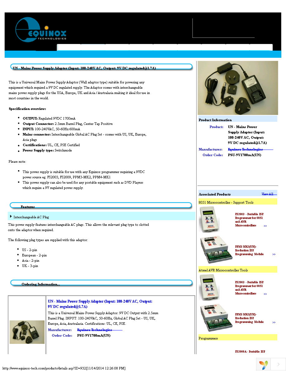 PSU-9V1700MA(UN) Page 1