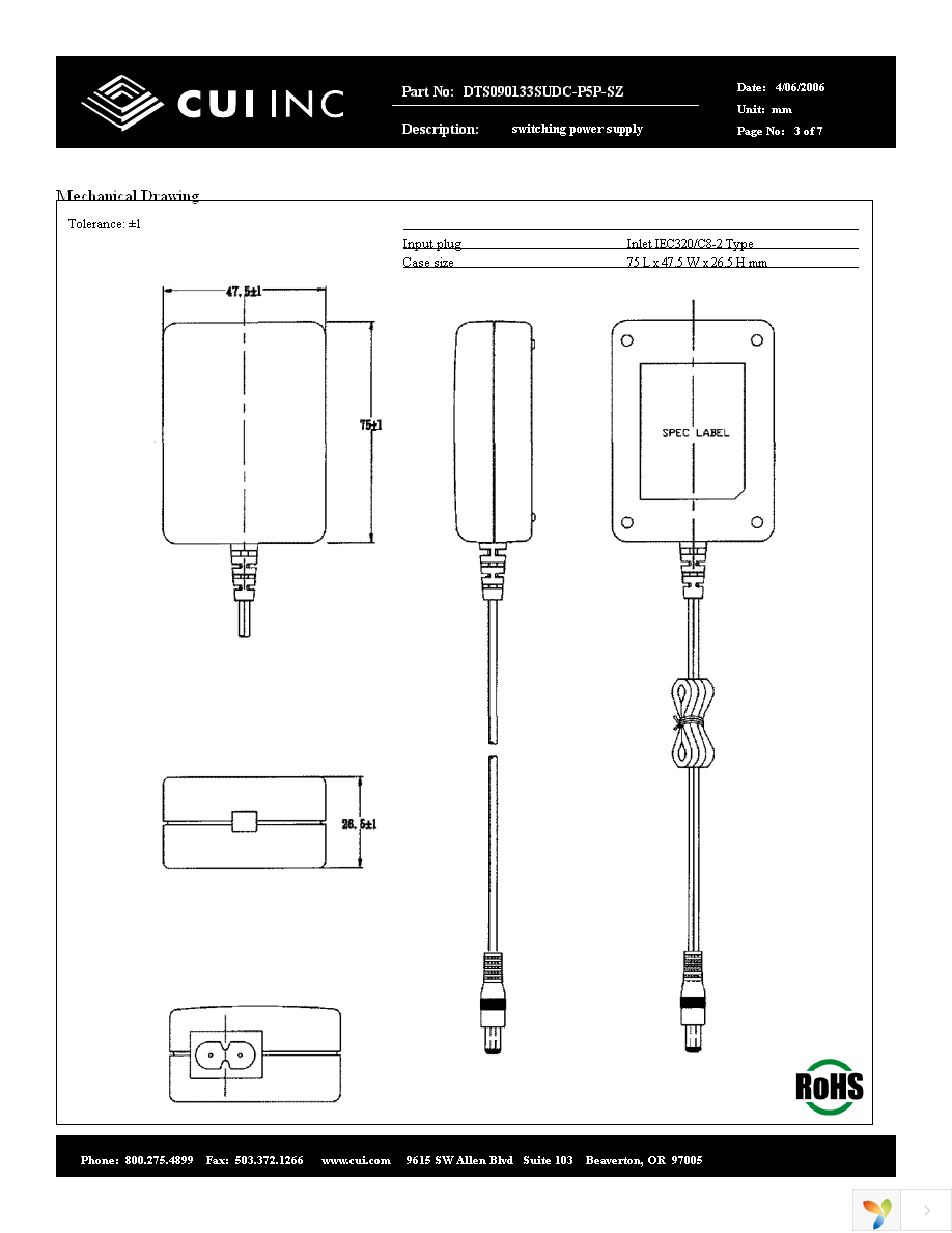 DTS090133SUDC-P5P-SZ Page 3