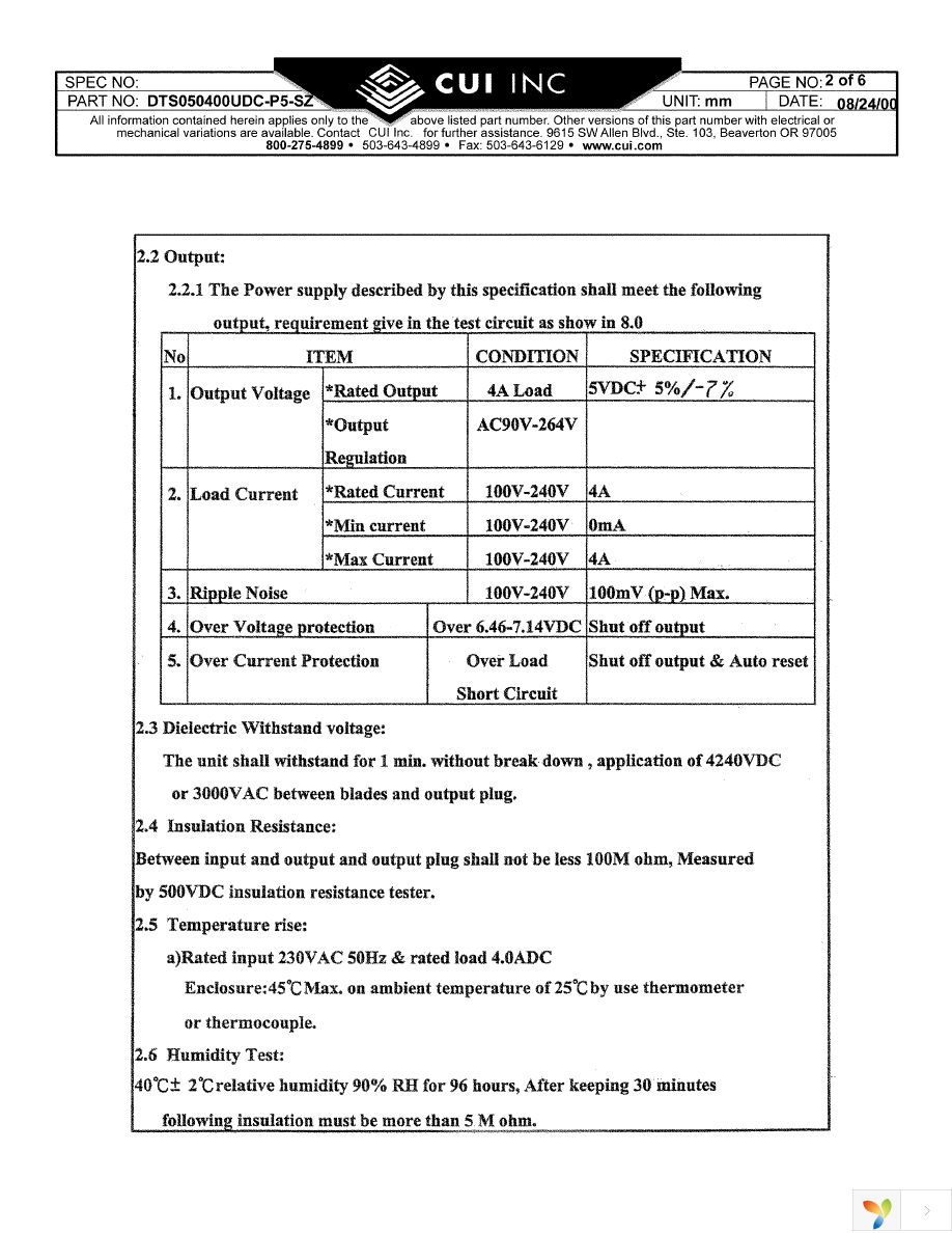 DTS050400UDC-P5P Page 2