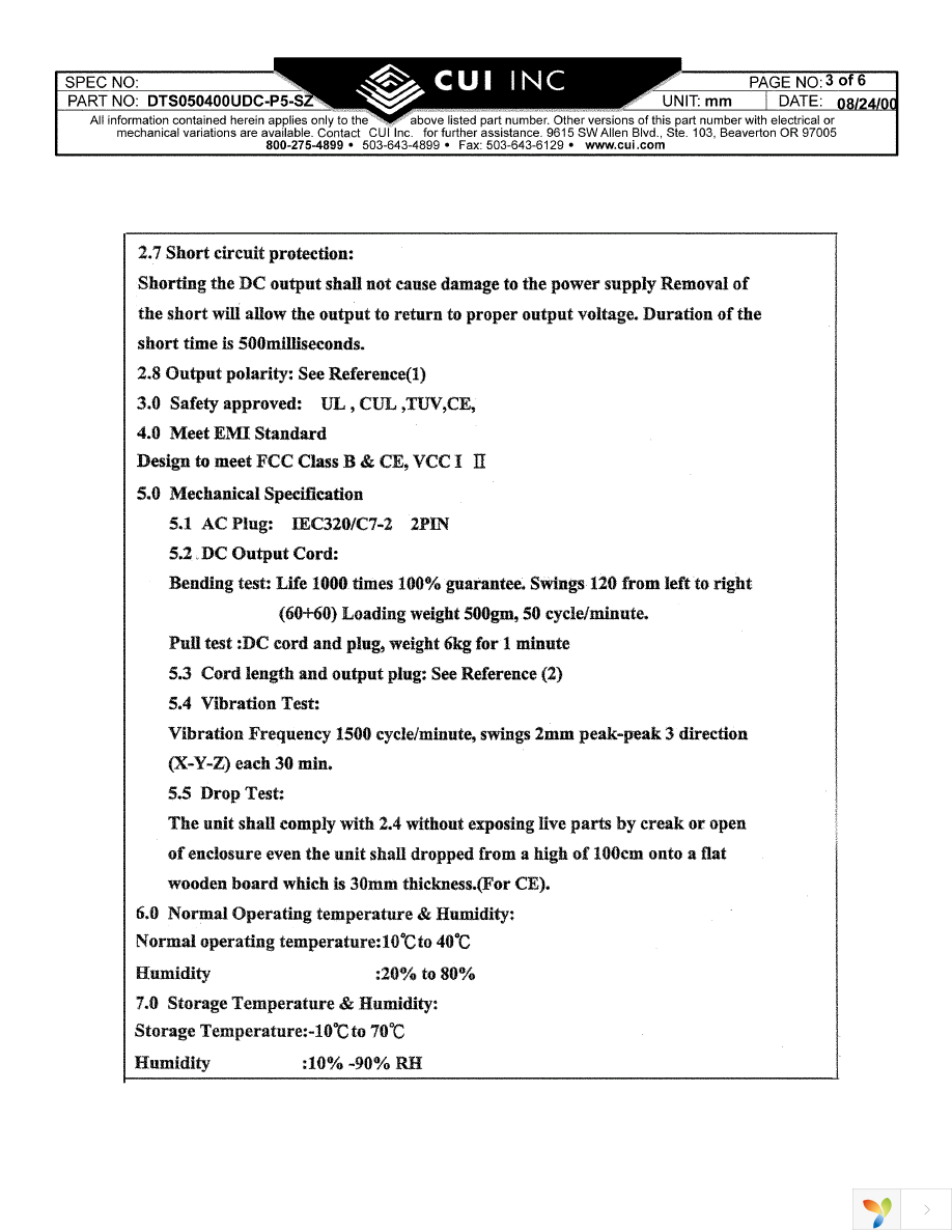 DTS050400UDC-P5P Page 3