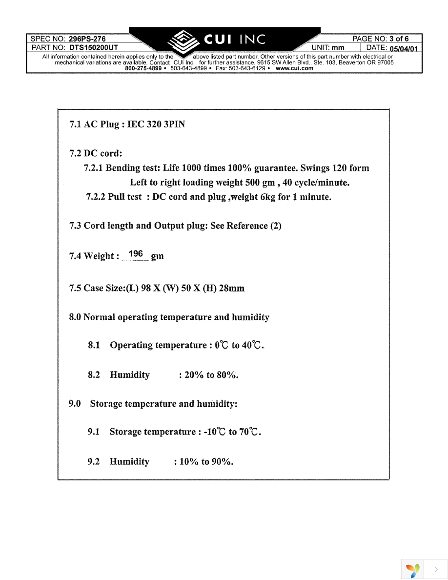 DTS150200UTC-P5P Page 3