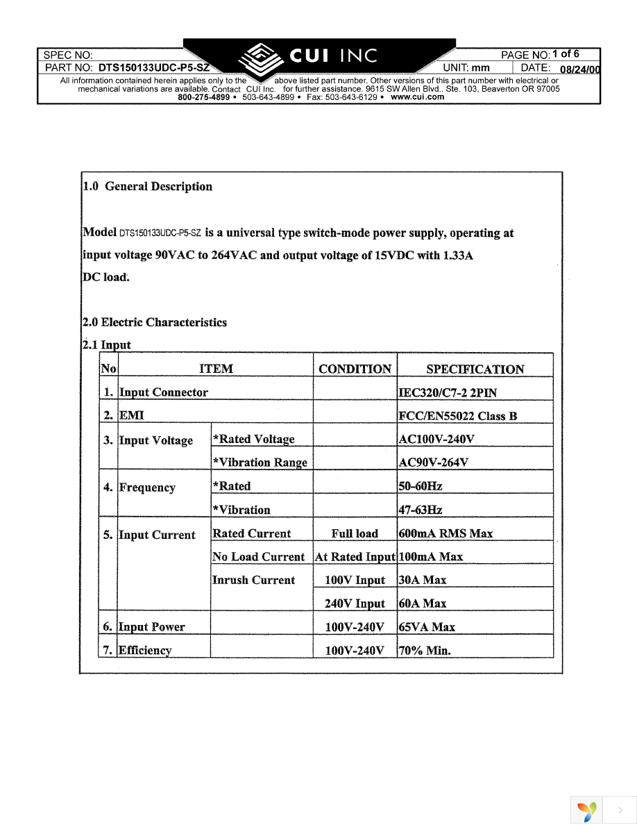 DTS150133UDC-P5P Page 1