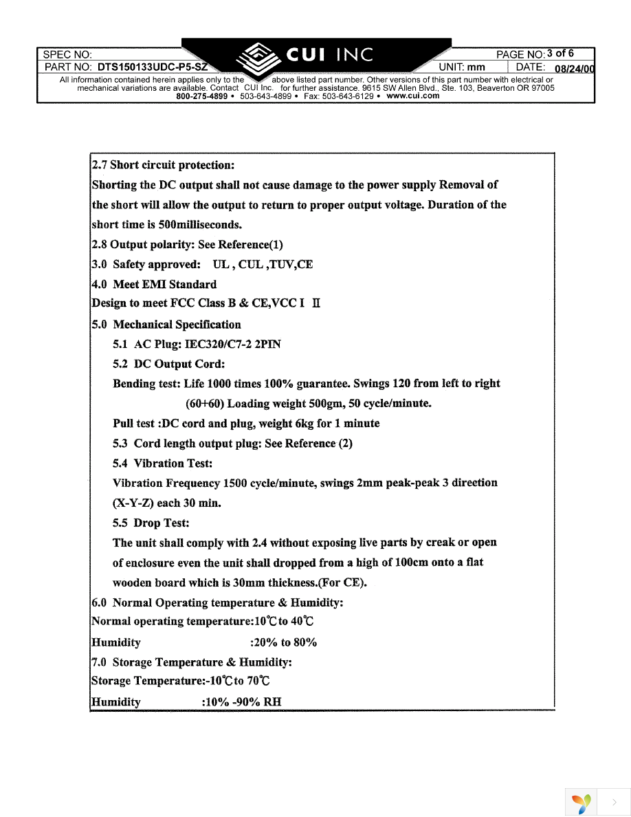 DTS150133UDC-P5P Page 3