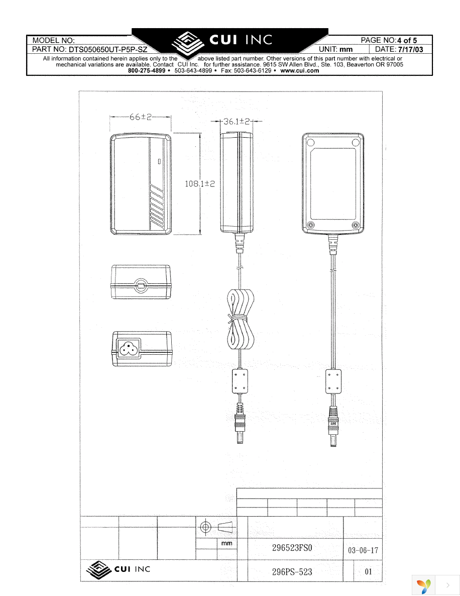 DTS050650UTC-P5P-SZ Page 4