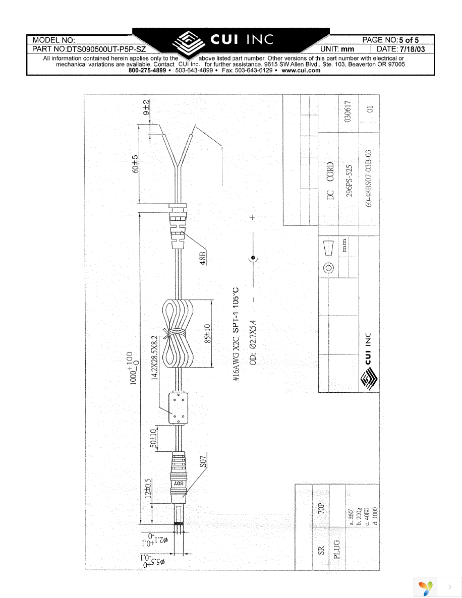 DTS090500UTC-P5P-SZ Page 5