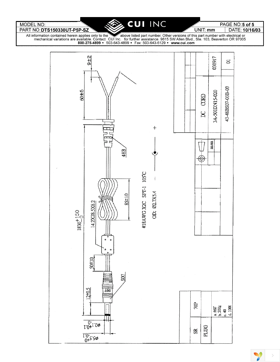 DTS150330UTC-P5P-SZ Page 5