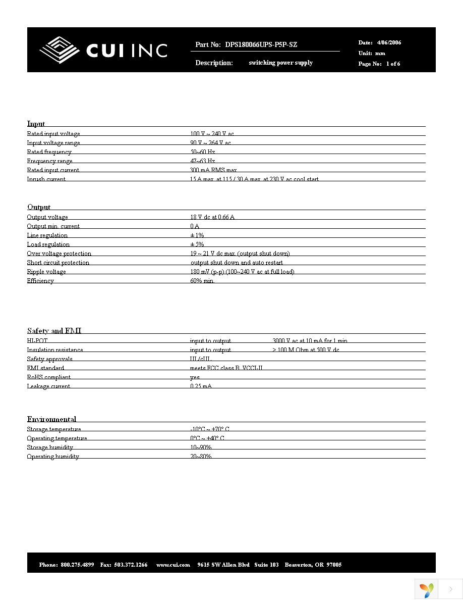 DPS180066UPS-P5P-SZ Page 1