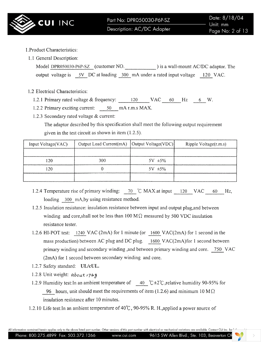 DPR050030-P6P-SZ Page 2