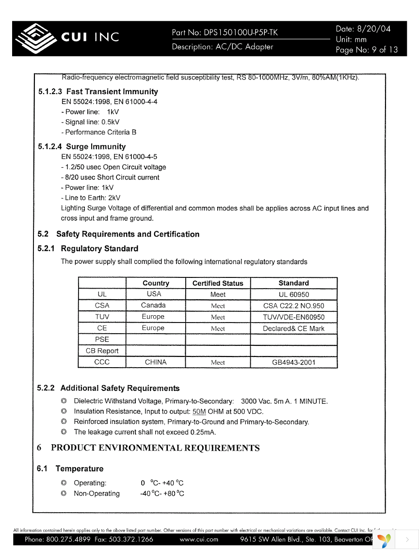 DPS150100U-P5P-TK Page 9