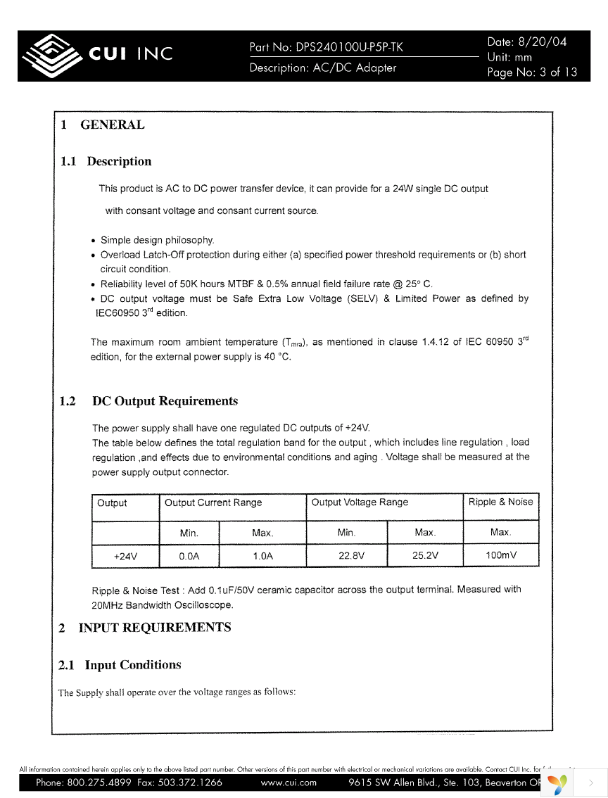 DPS240100U-P5P-TK Page 3