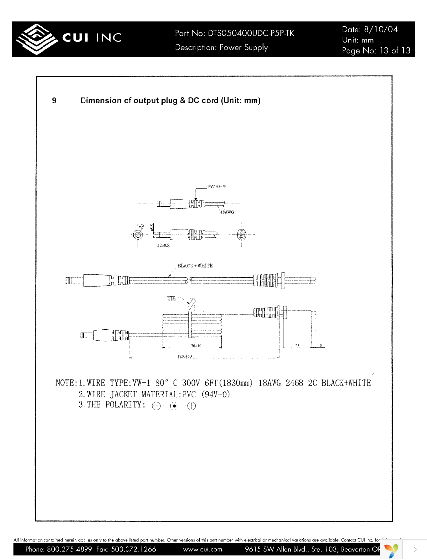 DTS050400UDC-P5P-TK Page 13