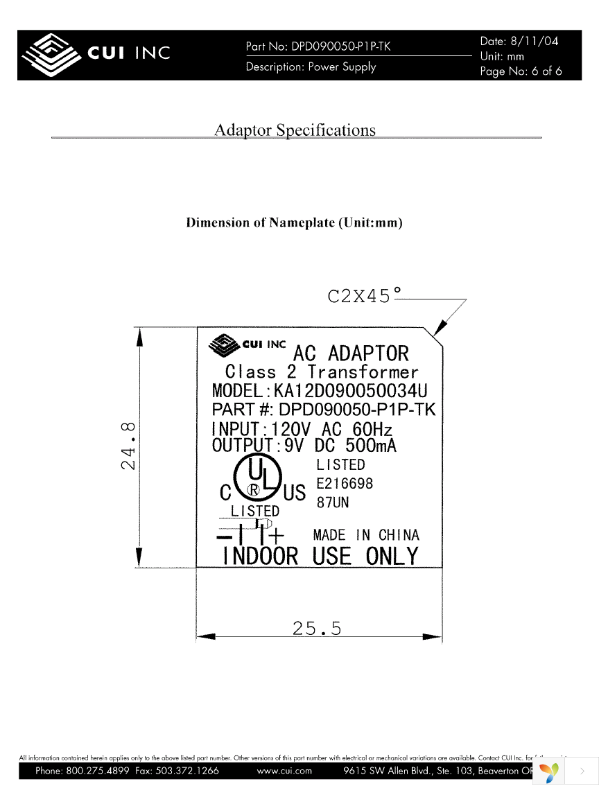 DPD090050-P1P-TK Page 6