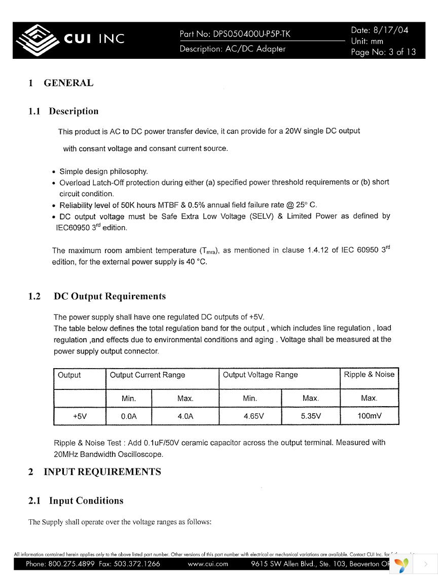 DPS050400U-P5P-TK Page 3