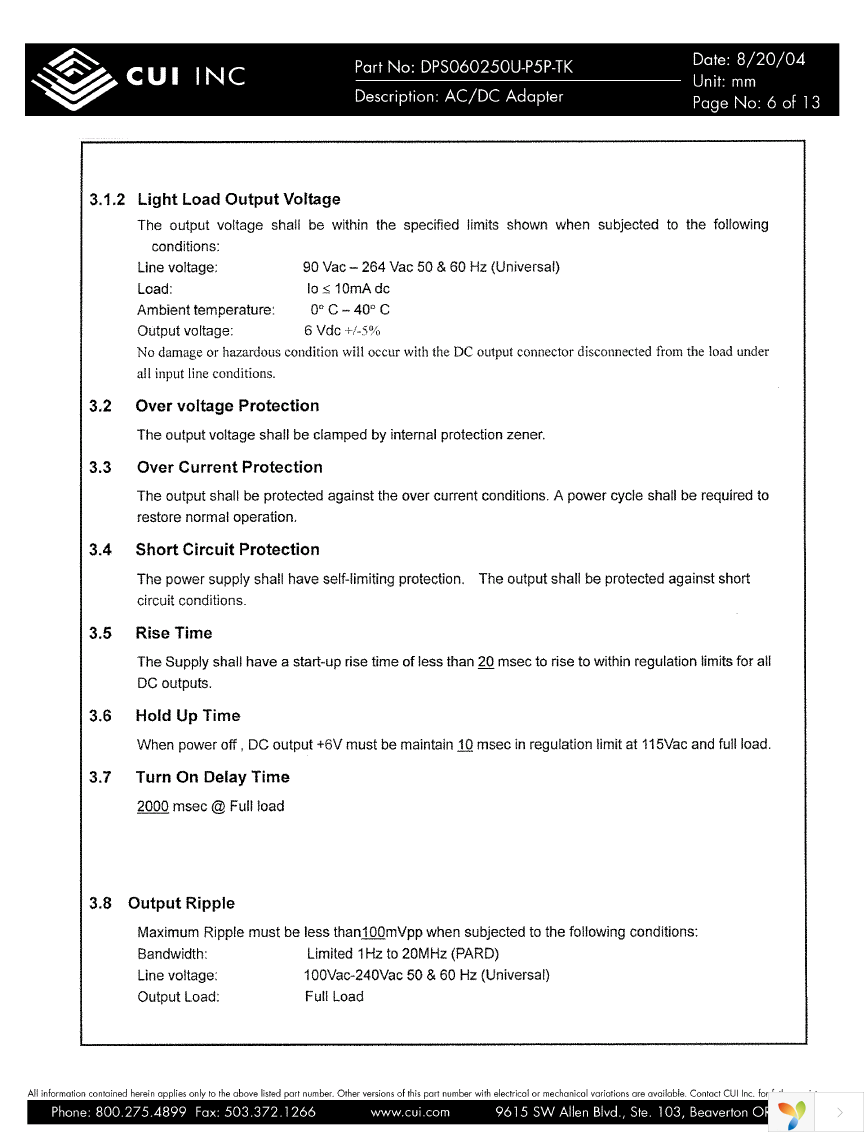 DPS060250U-P5P-TK Page 6