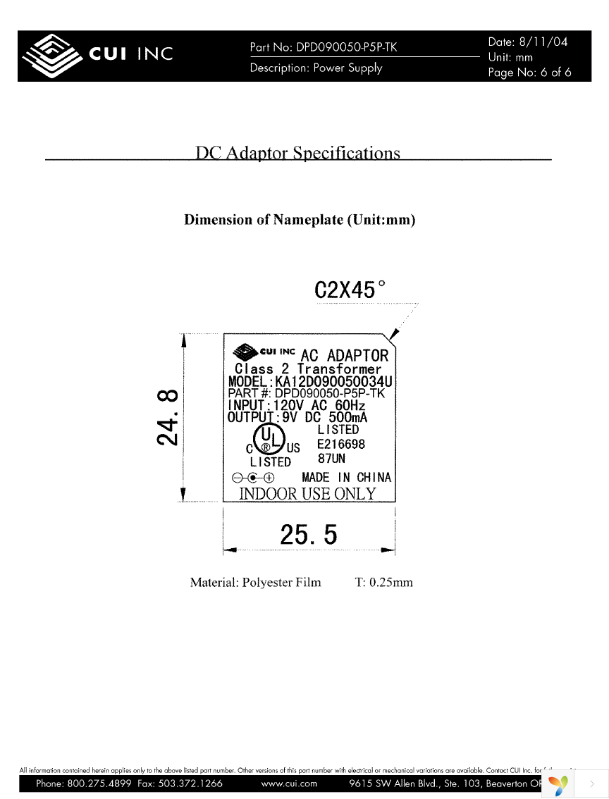 DPD090050-P5P-TK Page 6