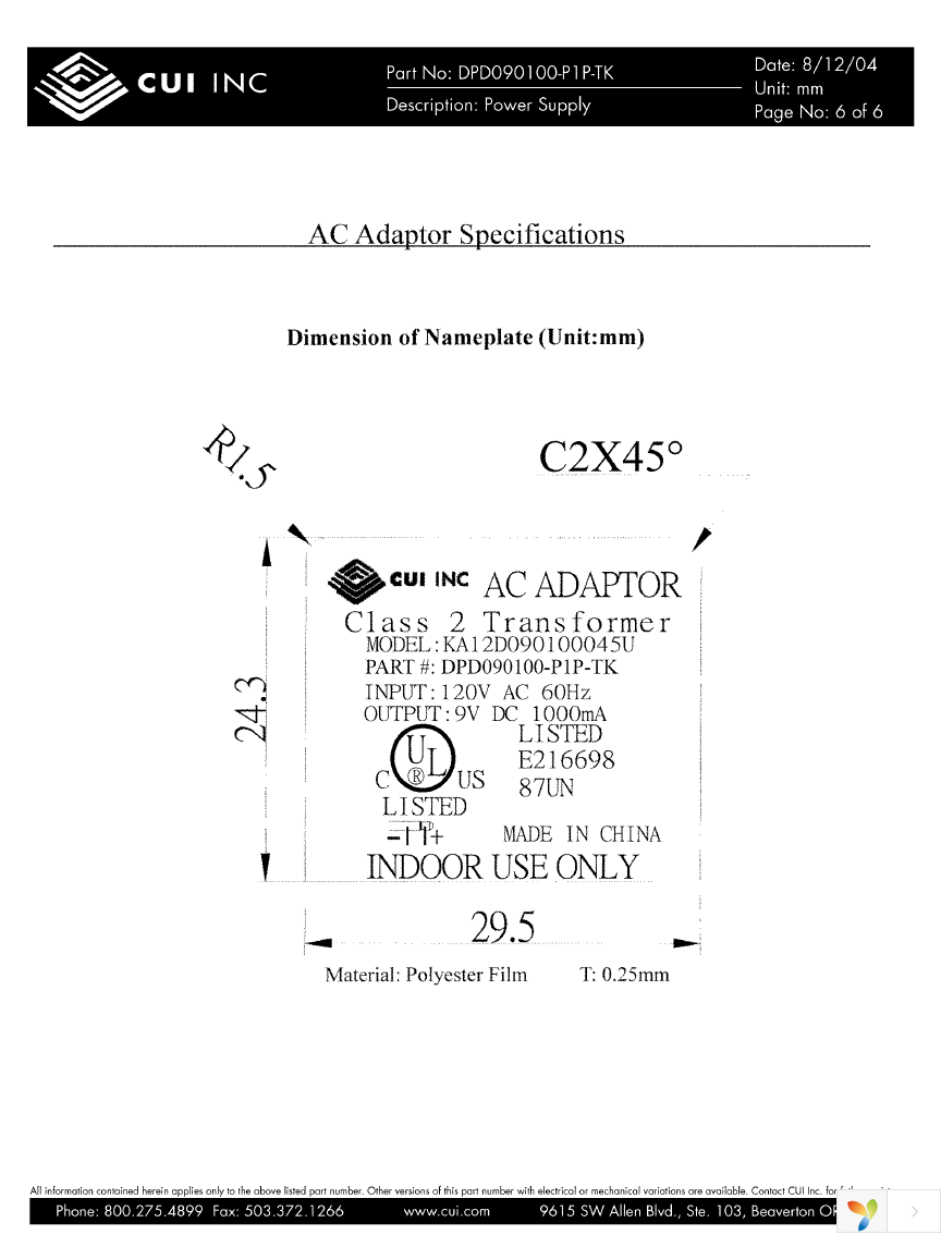 DPD090100-P1P-TK Page 6