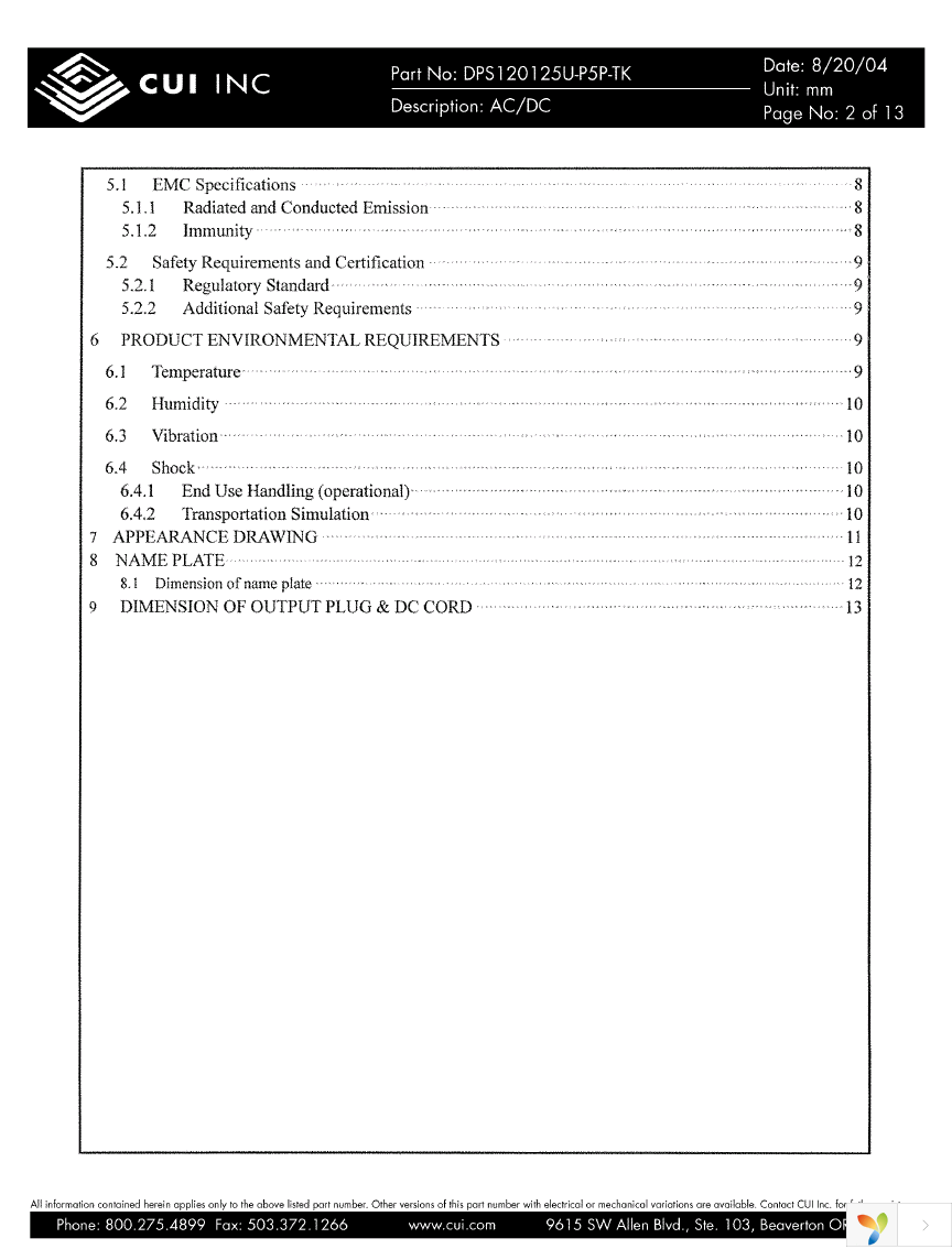 DPS120125U-P5P-TK Page 2