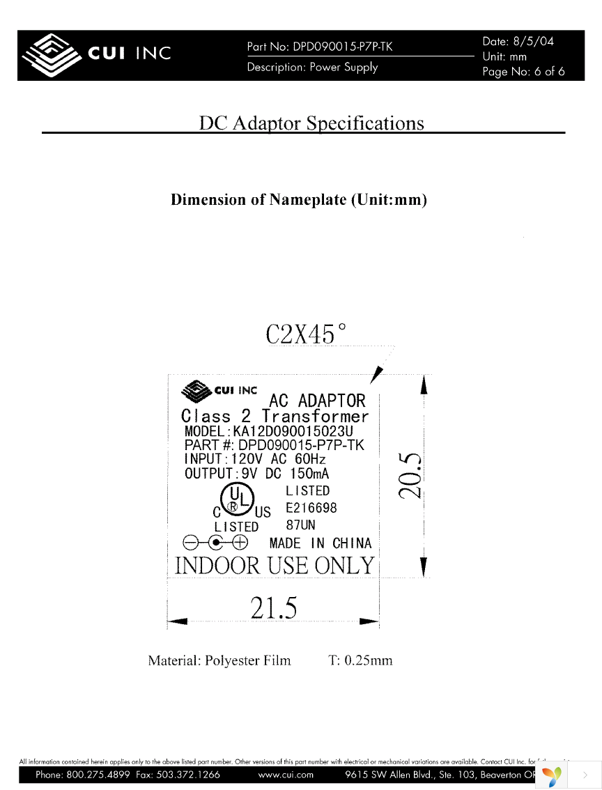 DPD090015-P7P-TK Page 6