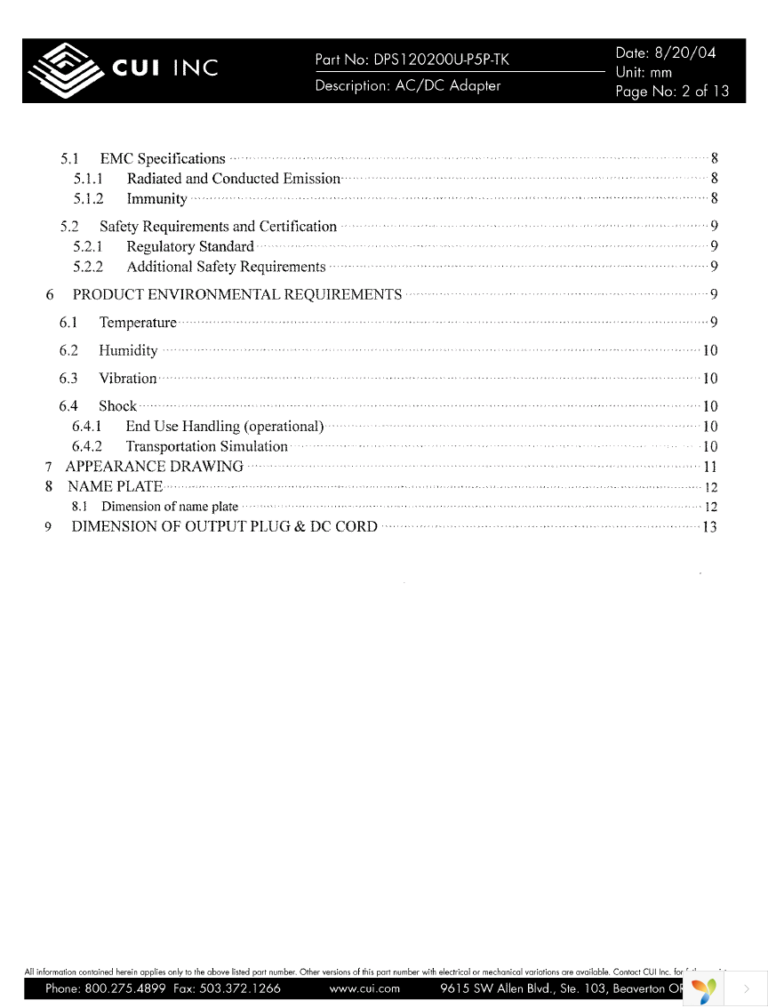 DPS120200U-P5P-TK Page 2