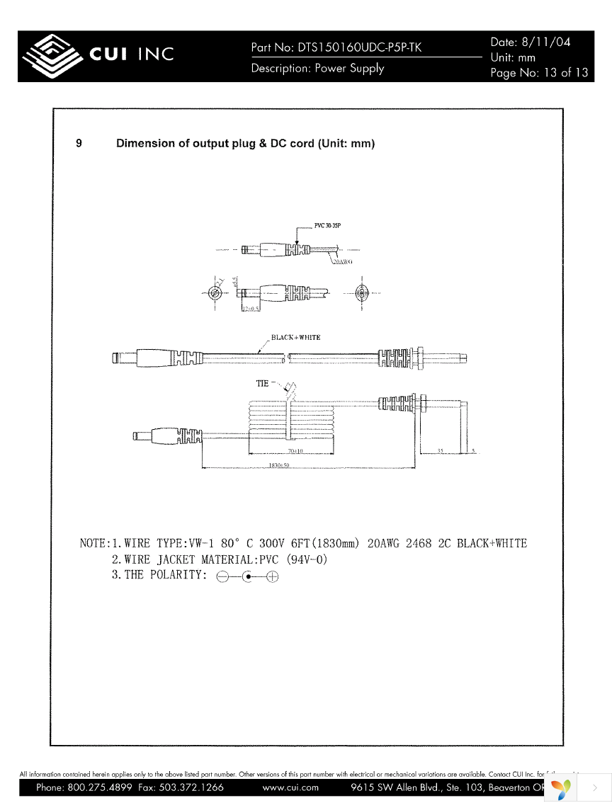 DTS150160UDC-P5P-TK Page 13