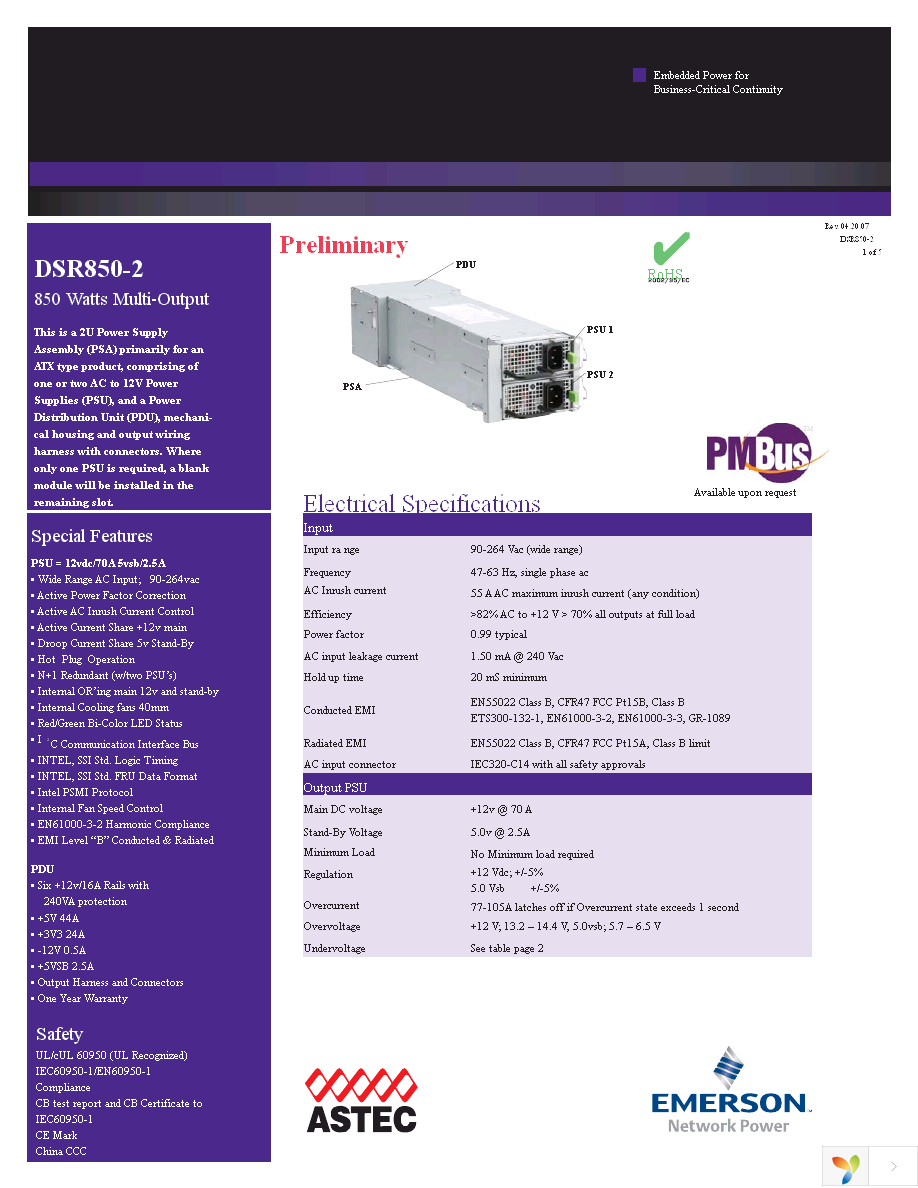 DSR850-FLR Page 1